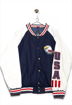 Steve & Barry's College jacket USA Adler USA Flag Stick Navy