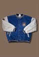 VINTAGE DENIM VARSITY XL WINNIE THE POOH EMBROIDERED JACKET 