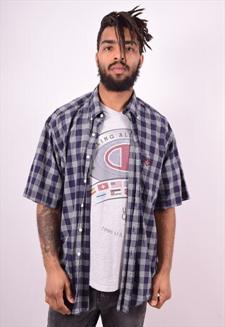 RALPH LAUREN MENS VINTAGE SHIRT XL BLUE 90'S