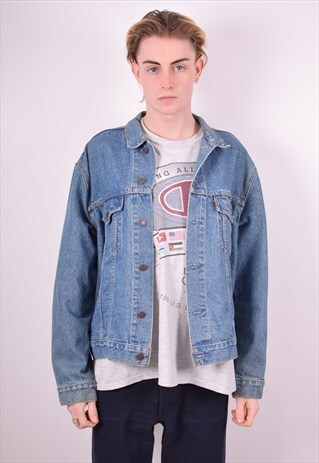 LEVI'S MENS VINTAGE DENIM JACKET XL BLUE 90'S