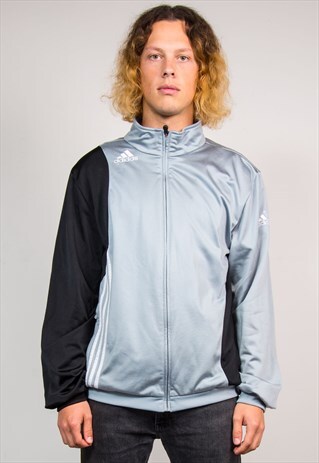 90'S VINTAGE ADIDAS GREY BLACK PANEL TRACKSUIT JACKET