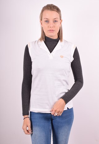 SERGIO TACCHINI WOMENS VINTAGE POLO SHIRT SLEEVELESS MEDIUM