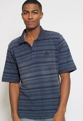 VINTAGE ADIDAS STRIPED POLO SHIRT