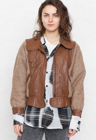 VINTAGE BROWN GIL BRET LEATHER JACKET