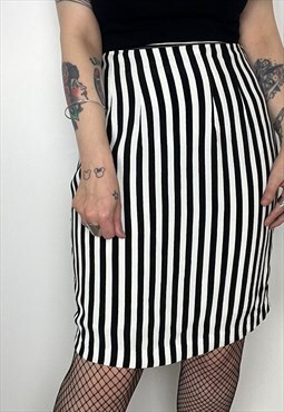 Vintage 90s Wallis monochrome striped skirt size 10 