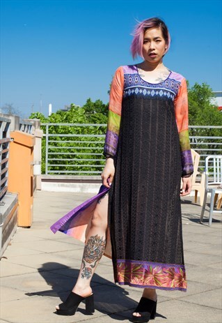 VINTAGE EMBROIDERED KAFTAN SHIRTDRESS