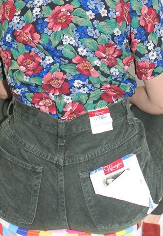 90'S WRANGLER HIGH WAIST KHAKI GREEN MOM JEANS