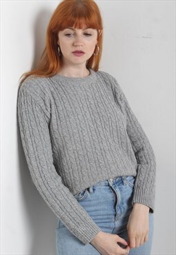 Vintage 80's Cable Knit Jumper Grey