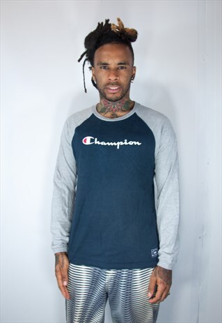 CHAMPION EMBROIDED BLUE VINTAGE SWEATSHIRT