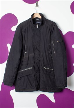 Vintage nautica thick black padded puffer jacket winter coat