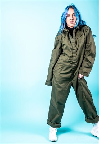 VINTAGE BOILERSUIT IN OLIVE GREEN