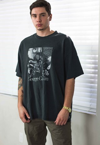 VINTAGE GEORGE CARLIN T-SHIRT LOGO 90S XXL 10.6