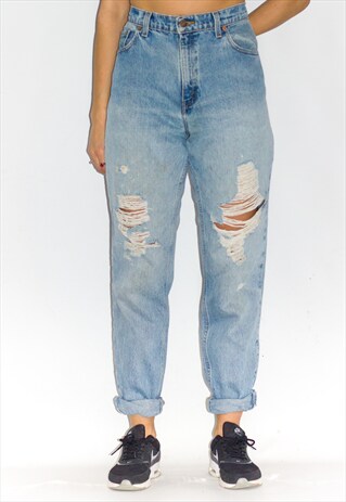 VINTAGE SUPER HIGH WAIST DISTRESSED LEVI'S JEANS