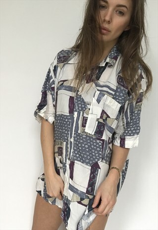 PATTERNED OVERSIZED RETRO VINTAGE UNISEX FESTIVAL SHIRT
