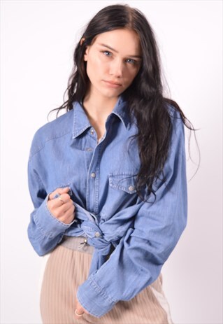 VINTAGE TRUSSARDI DENIM SHIRT BLUE