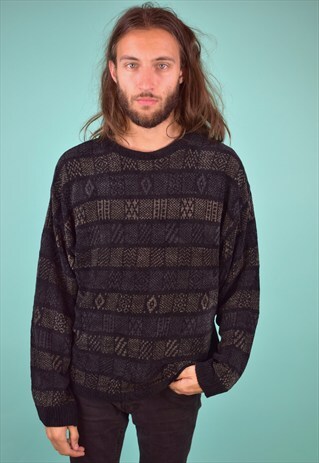 VINTAGE 90'S PATTERNED KNIT JUMPER