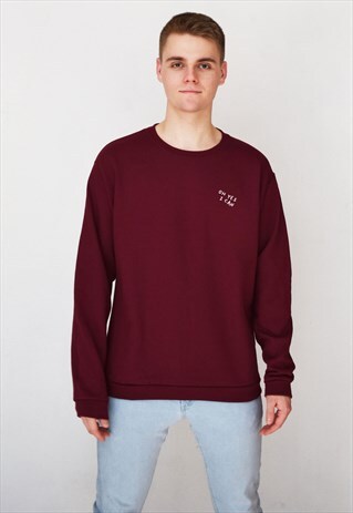 BURGUNDY OH YES I CAN (WHITE) SWEATSHIRT