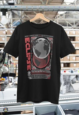 Global Eclipse Y2K Graphic Style Black & Red T shirt