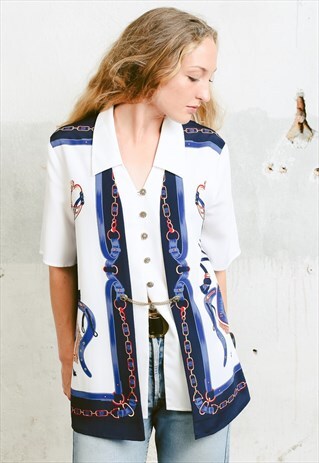 VINTAGE 80S ROYAL PATTERNED SHIRT