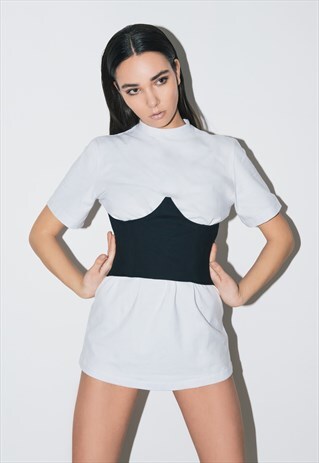BLACK CORSET T-SHIRT
