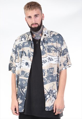 VINTAGE ABSTRACT PRINT 90S SHIRT