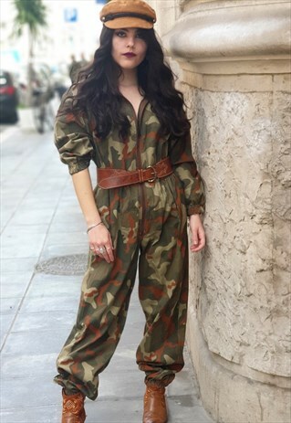 VINTAGE MILITAR CAMO PLAYSUIT 80'S