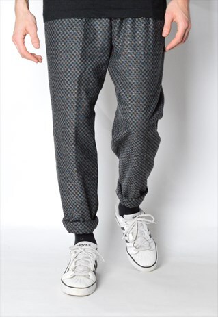VINTAGE 80S GREY COLOURFUL SPECKLED PANTS