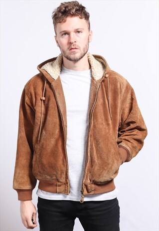 VINTAGE SUEDE HOODED JACKET