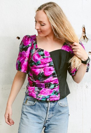 VINTAGE 90S CRAZY FLORAL FESTIVAL TOP
