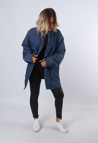 DENIM SHIRT WINTER LINED FITTED OVERSIZED (FBXH)