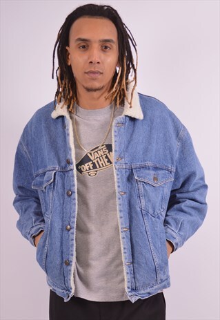 VINTAGE SHERPA DENIM JACKET BLUE