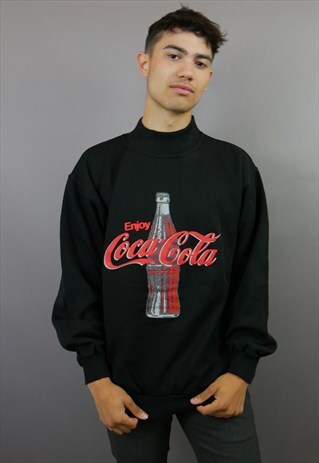 BLACK HIGH NECK COCA COLA SWEATSHIRT