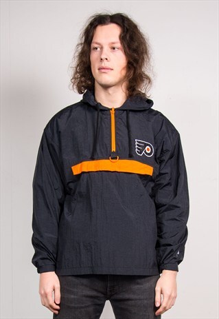 VINTAGE 90'S NHL PHILADELPHIA FLYERS QUARTER ZIP JACKET