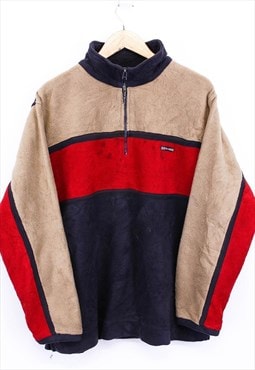 Vintage Fleece Multicolour Colour Block Quarter Zip