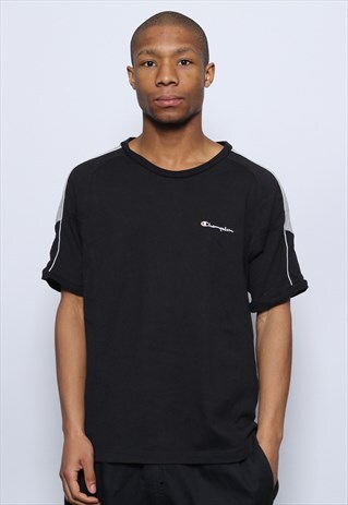 VINTAGE CHAMPION LOGO T-SHIRT BLACK