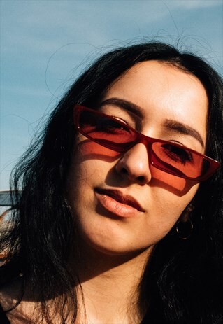 90'S SQUARE SUNGLASSES RED