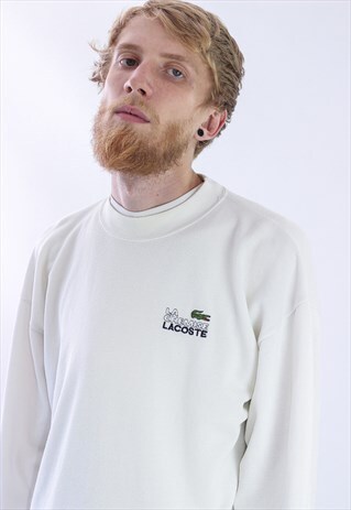VINTAGE MENS LACOSTE LA CHEMISE SWEATSHIRT LOGO CREW NECK