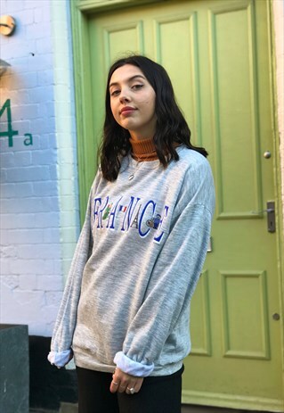 VINTAGE GREY USA FRANCE SWEATSHIRT
