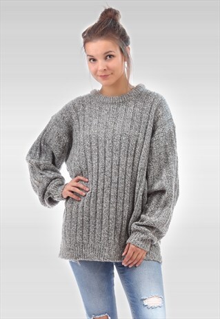 RIBBED KNIT SPECKLED SWEATER