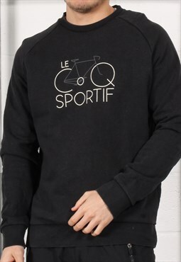 Vintage Le Coq Sportif Sweatshirt Black Lounge Jumper Large