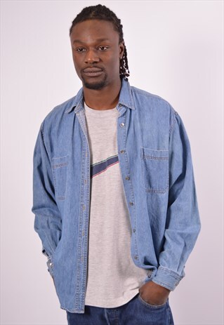 VINTAGE LEE DENIM SHIRT BLUE