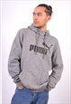 Vintage Puma 00'Y2K  Hoodie Jumper Grey