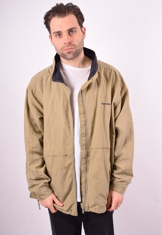 DIADORA MENS VINTAGE TRACKSUIT TOP JACKET XL KHAKI 90'S