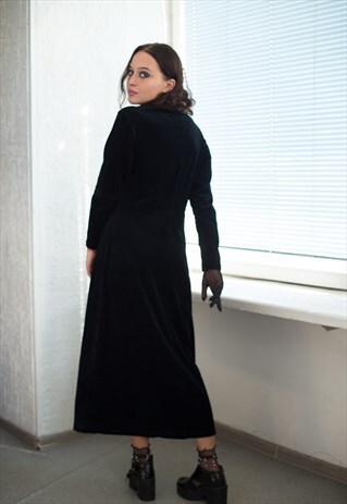 VINTAGE 70'S BLACK MAXI HALLOWEEN DRESS