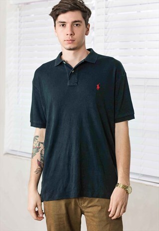 VINTAGE RALPH LAUREN POLO SHIRT LOGO 90S M 10.0