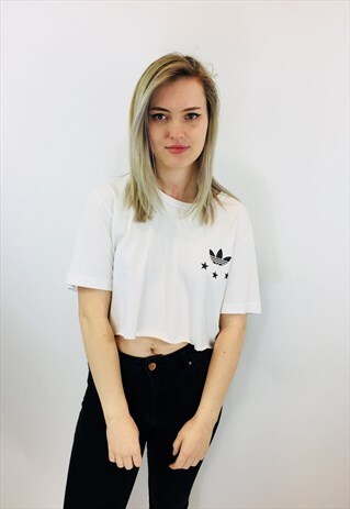 VINTAGE ADIDAS TREFOIL ORIGINALS CROPPED T SHIRT