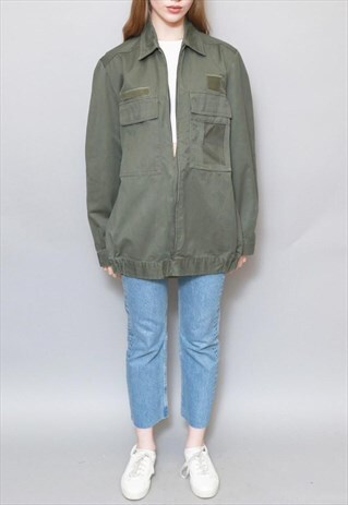 VINTAGE 1990'S GREEN ARMY UTILITY SHIRT/JACKET