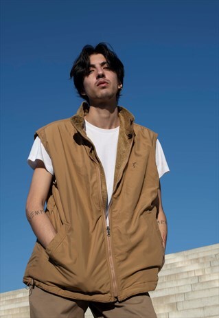 VINTAGE 90S / Y2K REVERSIBLE CORDUROY GILET VEST