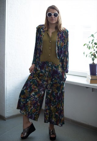 VINTAGE 90'S MULTI COLOUR LONG SLEEVED JUMPSUIT