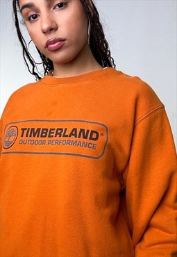 Orange 90s Timberland Spellout Sweatshirt